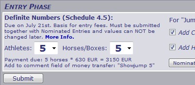 Definite Numbers of Athletes and Horses